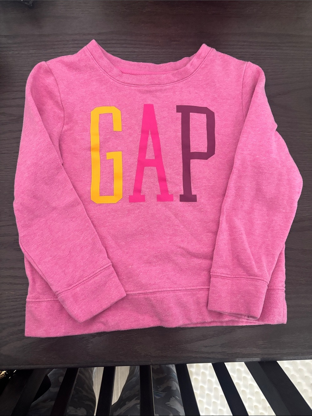 GAP Pink Crewneck Sweatshirt with Multicolor Logo